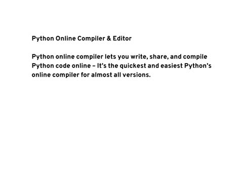 Python Online Compiler & Interpreter .